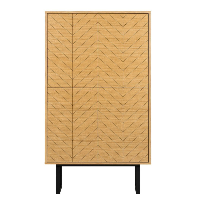 Camden Herringbone tall dresser (with shelves)